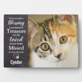 ペットの追悼 猫の記念碑 フォトプラーク (正面)