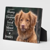 ペットの追悼 現代の犬の写真をカスタマイズ フォトプラーク (側面)