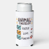 ペットの里親チェックリスト – 思いやりある救助ギフト スリム缶クーラー (Seltzer正面)