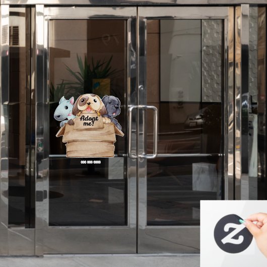 ペットの里親募集 ウィンドウサイン (オフィスドア)