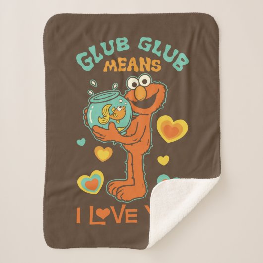 ペットの金魚を抱くエルモ シェルパブランケット (正面)