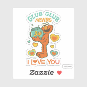 ペットの金魚を抱くエルモ シール