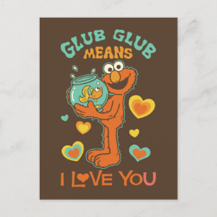 ペットの金魚を抱くエルモ ポストカード