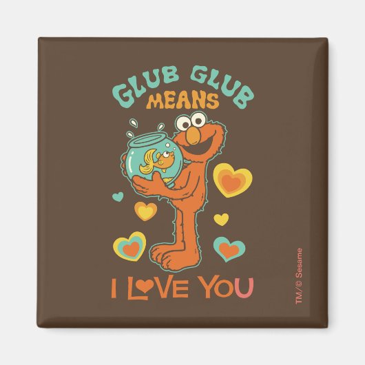 ペットの金魚を抱くエルモ マグネット (正面)