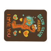 ペットの金魚を抱くエルモ マグネット (横)