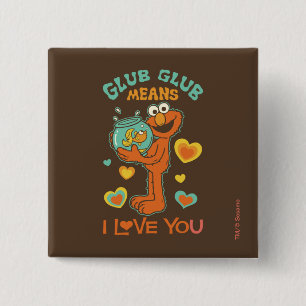 ペットの金魚を抱くエルモ 缶バッジ