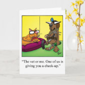 ペットの飼い主ユーモアグリーティ空白のングカード カード (黄色い花)