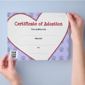 ペットの養子縁組の証明書 チラシ (手)