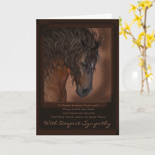 ペットの馬の同情カード – ペットの馬の損失 カード (黄色い花)
