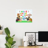 ペットの駅の看板の襟を作る ポスター (ホームオフィス)