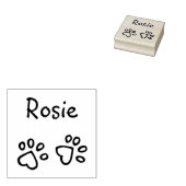 ペットの魅力的な署名名とハートポープリント ラバースタンプ (押印)