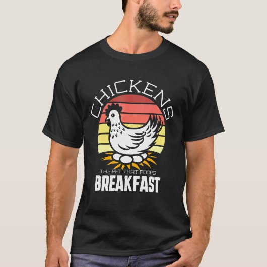 ペットの鳥が朝食にうんちを出す Tシャツ (正面)