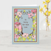 ペットの鳥を失う同情カード カード (黄色い花)