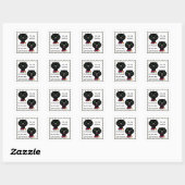 ペットの黒猫スタンプアート スクエアシール (シート)