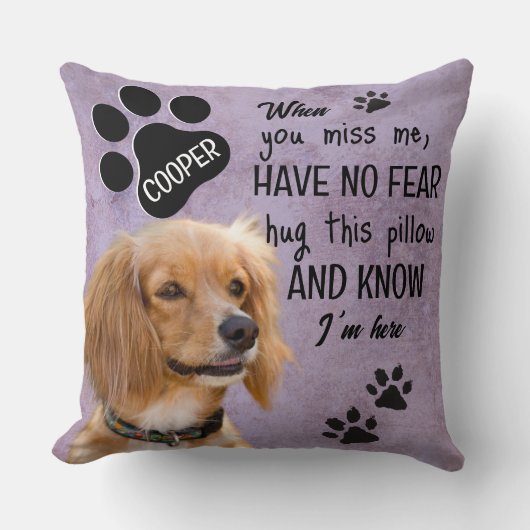 ペットのmemoriall犬の写真と詩 クッション (正面)