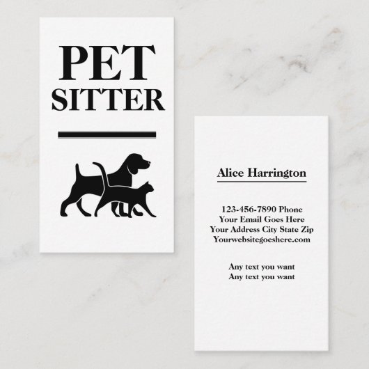 ペットはっきりしたシッターの名刺 名刺 (正面/裏面)