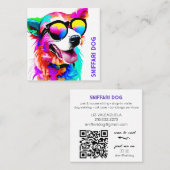 ペットはっきりしたシッターQRコードスクエアビジネスカード スクエア名刺 (正面/裏面)