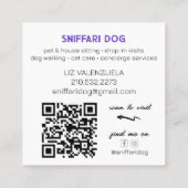 ペットはっきりしたシッターQRコードスクエアビジネスカード スクエア名刺 (裏面)