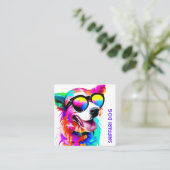 ペットはっきりしたシッターQRコードスクエアビジネスカード スクエア名刺 (スタンド正面)