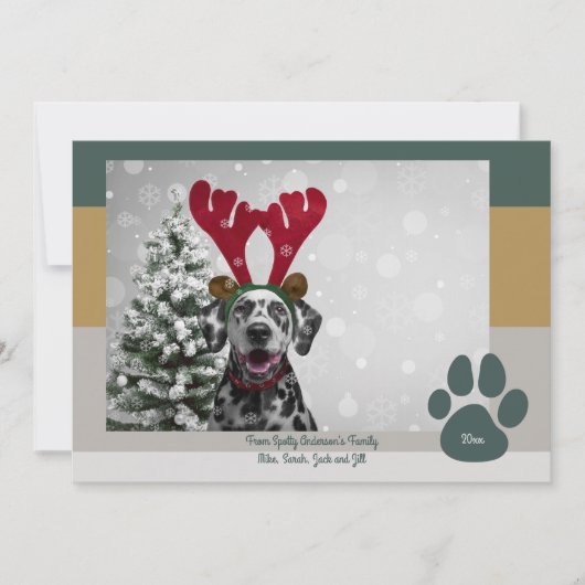 ペットはっきりした愛モダン者のクリスマおもしろいスフォト シーズンカード (正面)