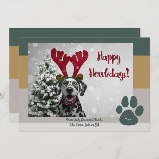 ペットはっきりした愛モダン者のクリスマおもしろいスフォト シーズンカード (正面/裏面)