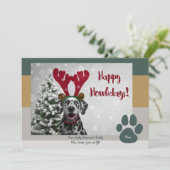 ペットはっきりした愛モダン者のクリスマおもしろいスフォト シーズンカード (スタンド正面)