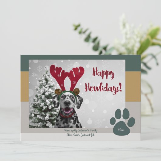 ペットはっきりした愛モダン者のクリスマおもしろいスフォト シーズンカード (スタンド正面)
