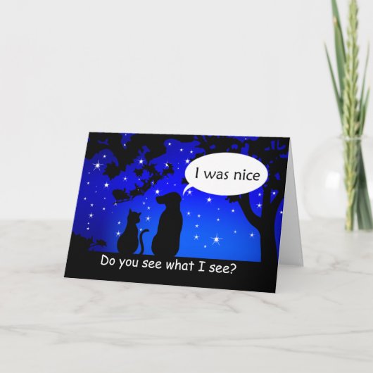 ペットはサンタ良犬クリスマスグリーティングカードを参照 シーズンカード (正面)