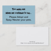 ペットは中性犬猫動物を卵巣摘出します 名刺 (正面/裏面)