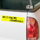 ペットは使い捨て可能ではないバンパーステッカーではないです バンパーステッカー (トラック上)