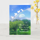 ペットへの哀悼カード、虹、祝福された私たち カード (黄色い花)