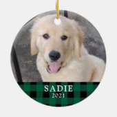 ペットまおもしろいたはいけなニース緑のバッファロープレイド セラミックオーナメント (裏面)