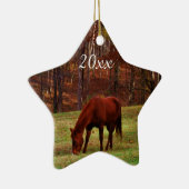 ペットまたは馬の写真を使ったオリジナルクリスマスギフト セラミックオーナメント (右)