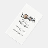 ペットや犬の写真入り結婚披露宴用ナプキン (コーナー)