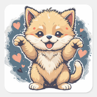 ペットよくはしゃぐパレード スクエアシール