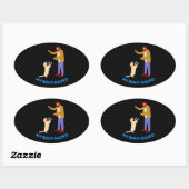 「ペットよくはしゃぐボンド」 楕円形シール (シート)