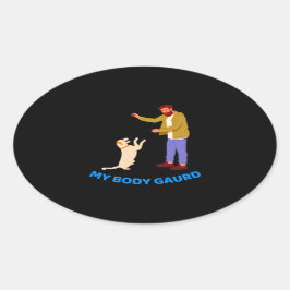 「ペットよくはしゃぐボンド」 楕円形シール