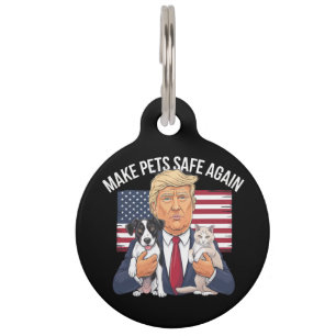 ペットをもう一度安全に 私たちのペットを救おう トランプに投票しよう ペット ネームタグ