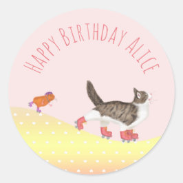 ペットをシールの周りに回転スケート ラウンドシール