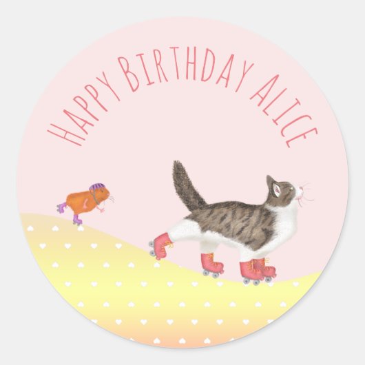 ペットをシールの周りに回転スケート ラウンドシール (正面)