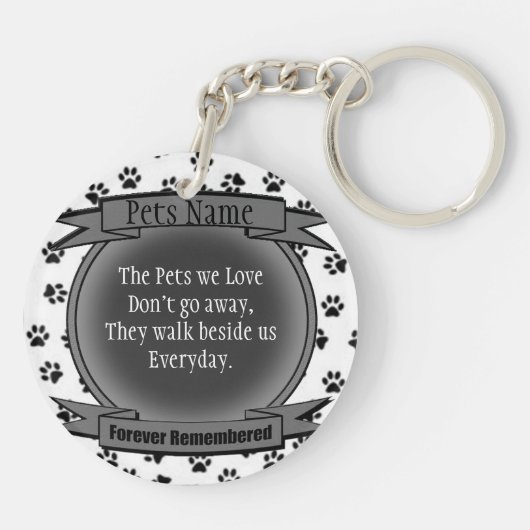 ペットを亡くした猫の記念碑 – 永遠に思い出される猫 キーホルダー (裏面)