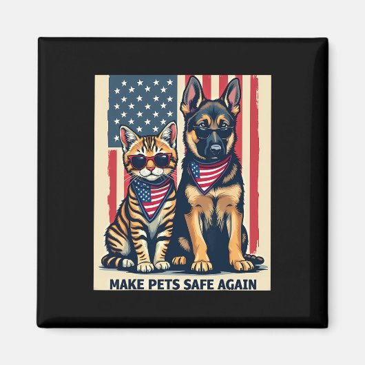 ペットを再び安全にするトランプ猫202 マグネット (正面)