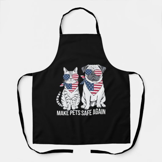 ペットを再び安全にするトランプ・ハリス犬猫の論争 エプロン (正面)