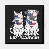 ペットを再び安全にするトランプ・ハリス犬猫の論争 マグネット (正面)