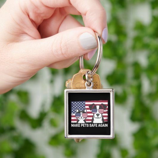 ペットを再び安全にするトランプ・ハリス論争2024 キーホルダー (手)