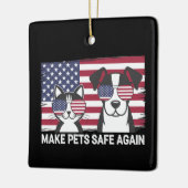 ペットを再び安全にするトランプ・ハリス論争2024 セラミックオーナメント (左)