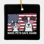 ペットを再び安全にするトランプ・ハリス論争2024 セラミックオーナメント (正面)