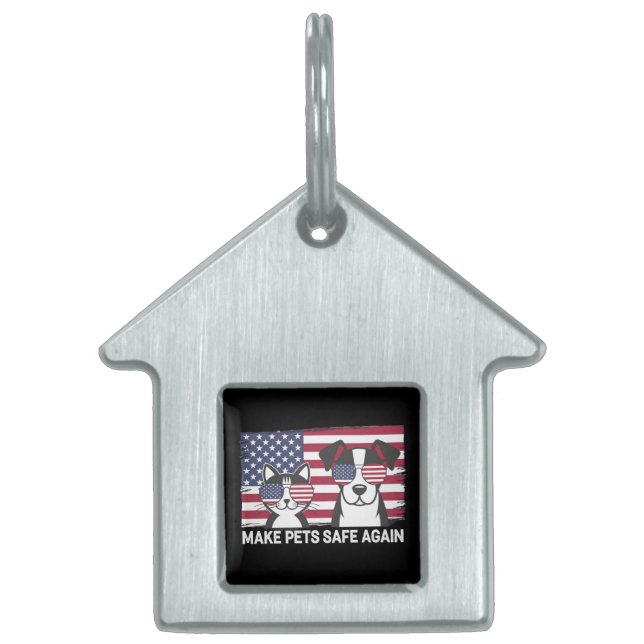 ペットを再び安全にするトランプ・ハリス論争2024 ペットネームタグ (正面)
