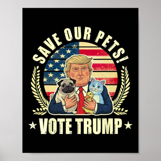 ペットを再び安全にするトランプVance 2024 Eleに投票 ポスター (正面)