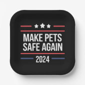 ペットを再び安全にするペットおもしろいの安全認識度 ペーパープレート (正面)